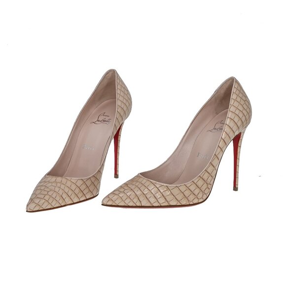 Christian Louboutin Kate 100 Croc-effect Leather Pumps - Picture 2 of 7